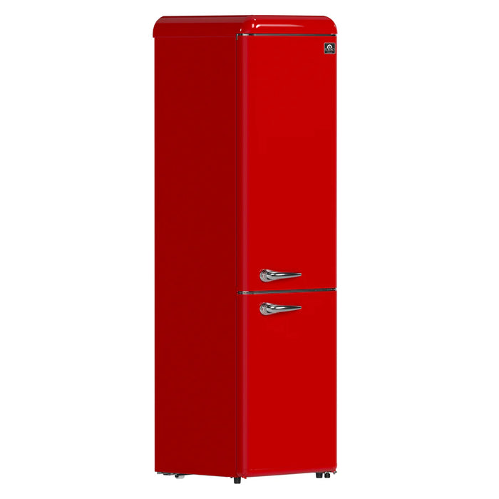 Forno Storico FFFFD1745‑22RED 22″ Retro Bottom Freezer Refrigerator, Red, 9.0 cu ft