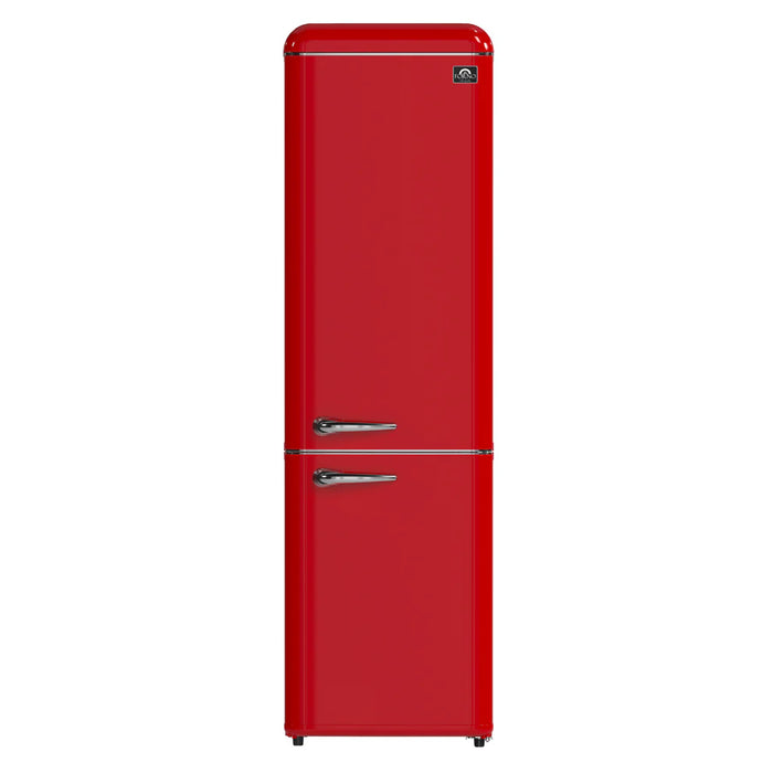 Forno Storico FFFFD1745‑22RED 22″ Retro Bottom Freezer Refrigerator, Red, 9.0 cu ft