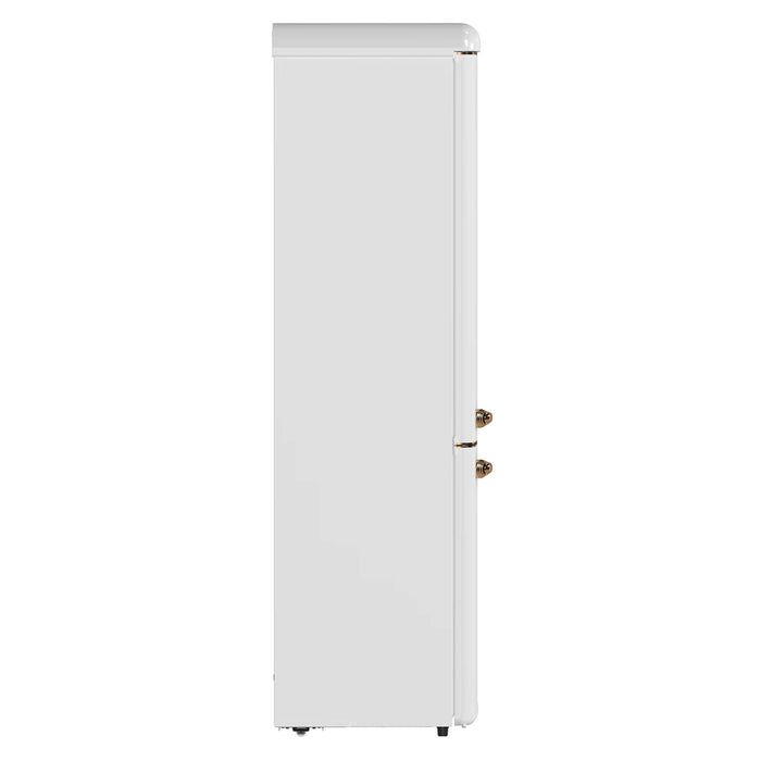 Forno Storico FFFFD1745‑22WHT 22″ Retro Bottom Freezer Refrigerator, White, 9.0 cu ft