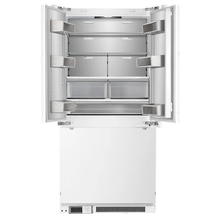 Forno Rivestito FFRBI1811‑36FR 36″ Panel Ready Built‑In French Door Refrigerator, 15.5 cu ft