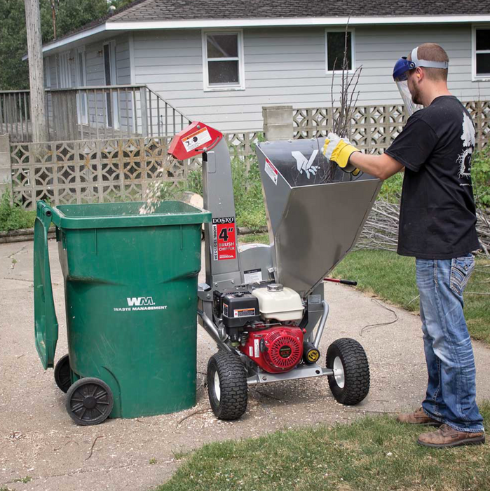 Dosko 13-21T-13H Brush Chipper 4-Inch Capacity Gas Powered with Honda GX390 Engine