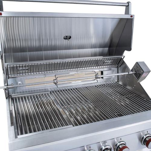 Ruby 36" 4-Burner Natural Gas Grill w/ IR Burner, Rotisserie, LED Lights & Searing Grate