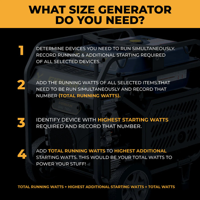 Firman Power Equipment T12071 Tri‑Fuel Portable Generator – 15,000 Peak / 12,000 Running Watts, Electric Start, Runs on Gasoline / LPG / Natural Gas, Wheel Kit Included
