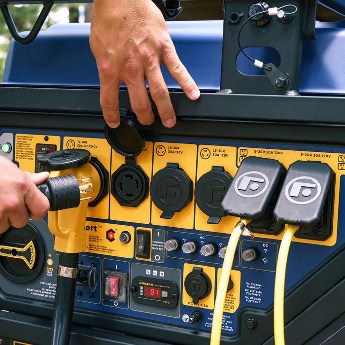 Firman Power Equipment T12071 Tri‑Fuel Portable Generator – 15,000 Peak / 12,000 Running Watts, Electric Start, Runs on Gasoline / LPG / Natural Gas, Wheel Kit Included