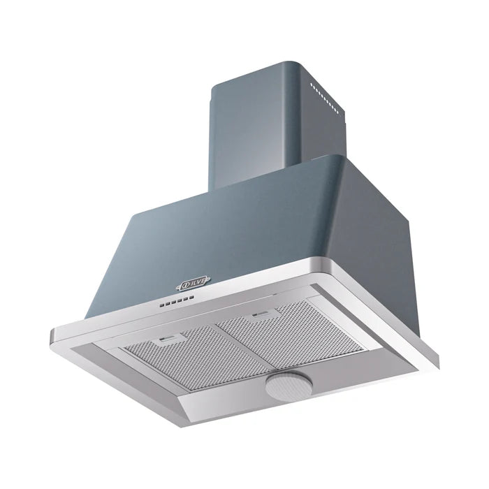 ILVE UAM76BG Majestic II 30 Inch Wall Mount Range Hood with 600 CFM Blower, 4 Fan Speeds, LED Lighting – Blue Grey