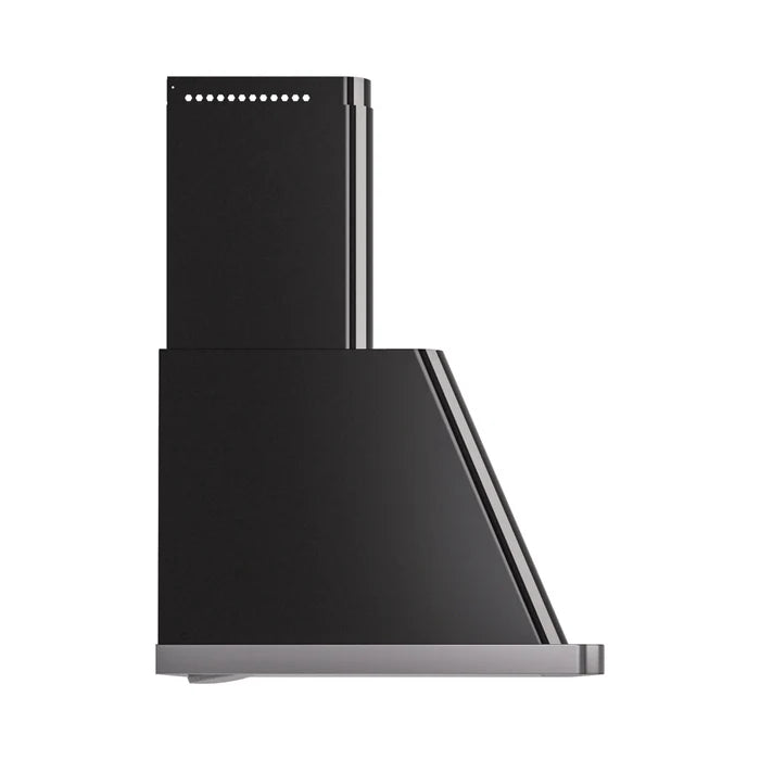 ILVE UAM76BK Majestic II 30 Inch Wall Mount Range Hood with 600 CFM Blower, 4 Fan Speeds, LED Lighting – Glossy Black