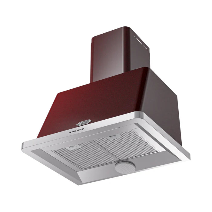 ILVE UAM76BU Majestic II 30 Inch Wall Mount Range Hood with 600 CFM Blower, 4 Fan Speeds, LED Lighting – Burgundy