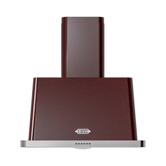 ILVE UAM76BU Majestic II 30 Inch Wall Mount Range Hood with 600 CFM Blower, 4 Fan Speeds, LED Lighting – Burgundy