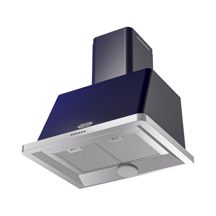 ILVE UAM76MB Majestic II 30-Inch Wall Mount Range Hood – 600 CFM, Midnight Blue, Retro Italian Design