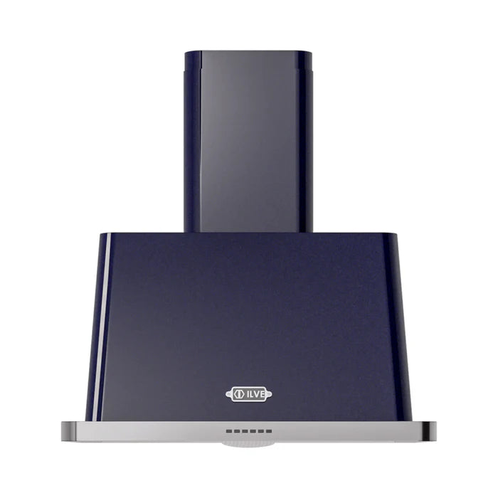 ILVE UAM76MB Majestic II 30-Inch Wall Mount Range Hood – 600 CFM, Midnight Blue, Retro Italian Design