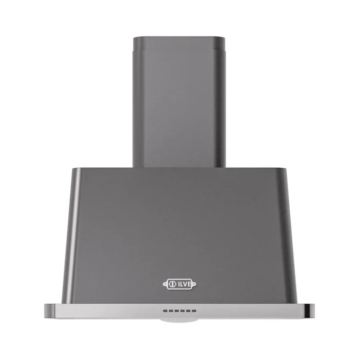 ILVE UAM76MG Majestic II 30-Inch Wall Mount Range Hood – 600 CFM, Matte Graphite, Retro Italian Design