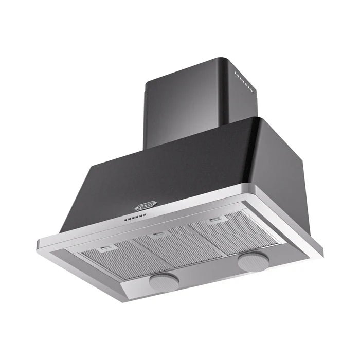 Ilve UAM90BK 36" Wall Mount Range Hood Glossy Black with 600 CFM Blower SKU: UAM90BK