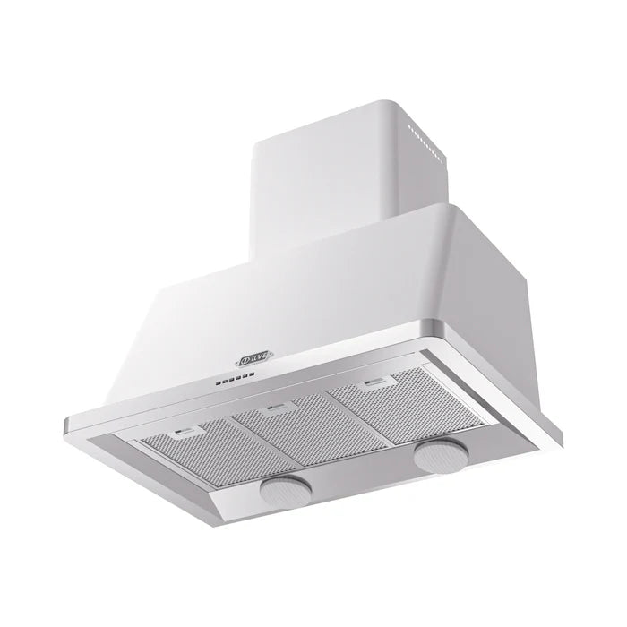 Ilve UAM90WH Majestic II 36-Inch Wall Mount Range Hood with 600 CFM Blower, White, Chimney Style
