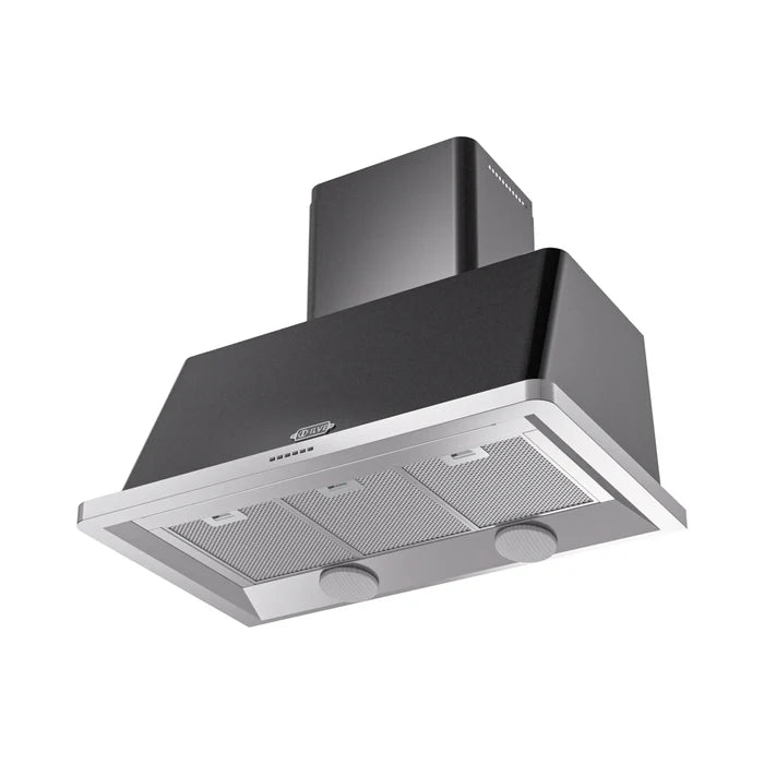 ILVE UAM100BK Majestic II 40 Inch Wall Mount Range Hood with 600 CFM Blower, 4 Fan Speeds, LED Lighting – Glossy Black