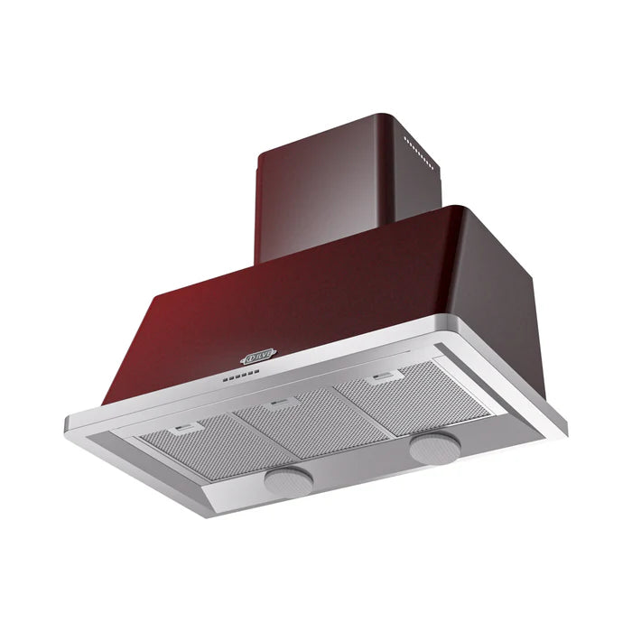 ILVE UAM100BU Majestic II 40 Inch Wall Mount Range Hood with 600 CFM Blower, 4 Fan Speeds, LED Lighting – Burgundy