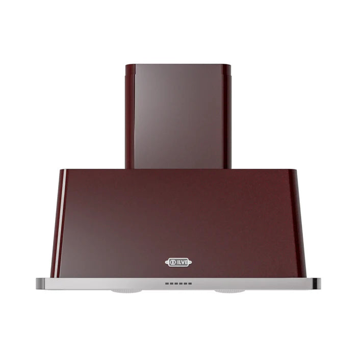 ILVE UAM100BU Majestic II 40 Inch Wall Mount Range Hood with 600 CFM Blower, 4 Fan Speeds, LED Lighting – Burgundy