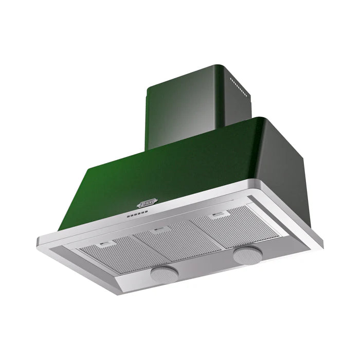 ILVE UAM100EG Majestic II 40 Inch Wall Mount Range Hood with 600 CFM Blower, 4 Fan Speeds, LED Lighting – Emerald Green