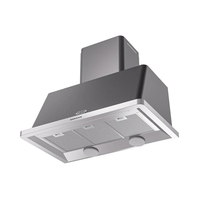 ILVE UAM100MG Majestic II 40 Inch Wall Mount Range Hood with 600 CFM Blower, 4 Fan Speeds, LED Lighting – Matte Graphite