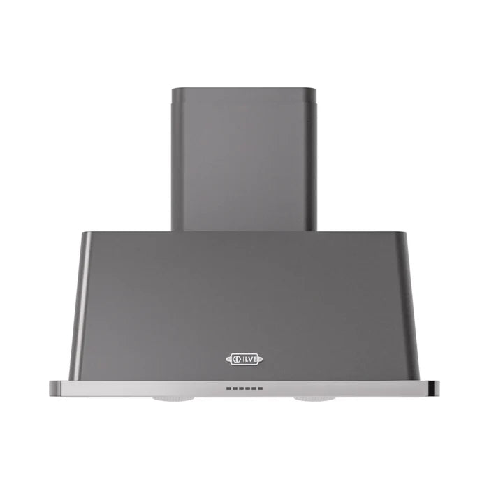ILVE UAM100MG Majestic II 40 Inch Wall Mount Range Hood with 600 CFM Blower, 4 Fan Speeds, LED Lighting – Matte Graphite