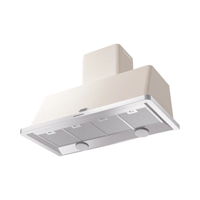 ILVE UAM120AW Majestic II 48 Inch Wall Mount Range Hood with 850 CFM Blower, 4 Fan Speeds, LED Lighting – Antique White