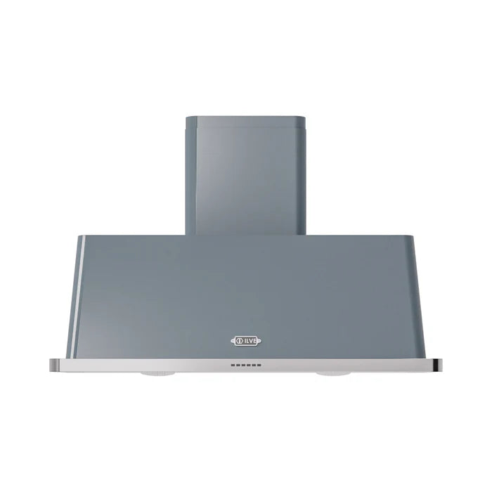 ILVE UAM120BG Majestic II 48 Inch Wall Mount Range Hood with 850 CFM Blower, 4 Fan Speeds, LED Lighting – Blue Gray