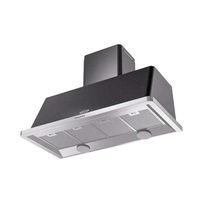 ILVE UAM120BK Majestic II 48 Inch Wall Mount Range Hood with 850 CFM Blower, 4 Fan Speeds, LED Lighting – Glossy Black