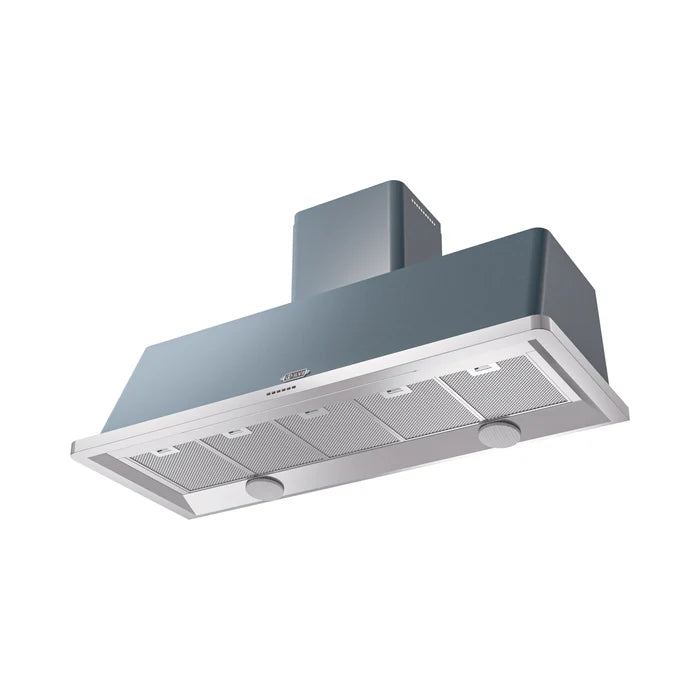 ILVE UAM150BG Majestic II 60 Inch Wall Mount Range Hood with 1200 CFM Blower, 4 Fan Speeds, LED Lighting – Blue Gray