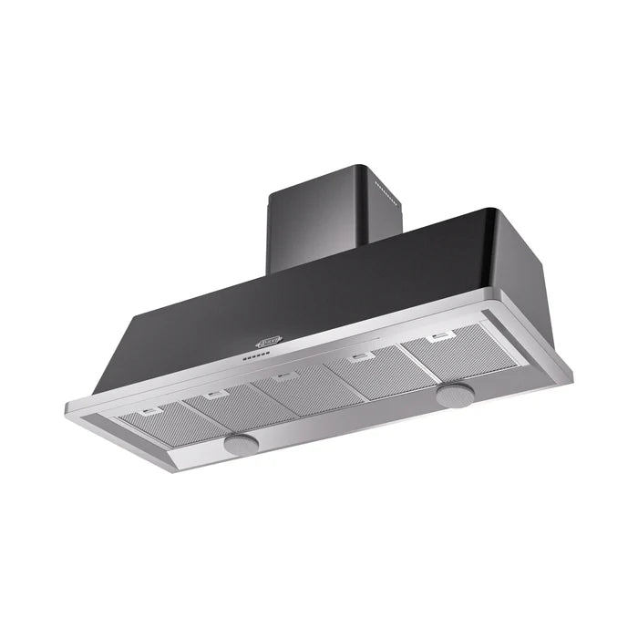 ILVE UAM150BK Majestic II 60 Inch Wall Mount Range Hood with 1200 CFM Blower, 4 Fan Speeds, LED Lighting – Glossy Black