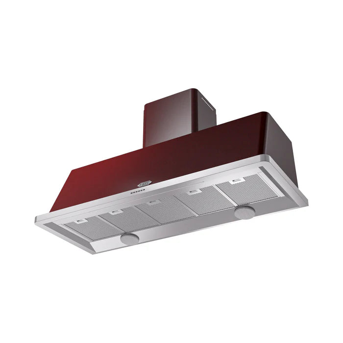 ILVE UAM150BU Majestic II 60 Inch Wall Mount Range Hood with 850 CFM Blower, 4 Fan Speeds, LED Lighting – Burgundy
