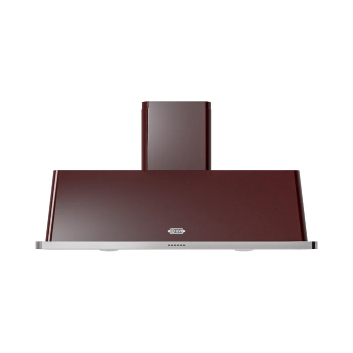 ILVE UAM150BU Majestic II 60 Inch Wall Mount Range Hood with 850 CFM Blower, 4 Fan Speeds, LED Lighting – Burgundy