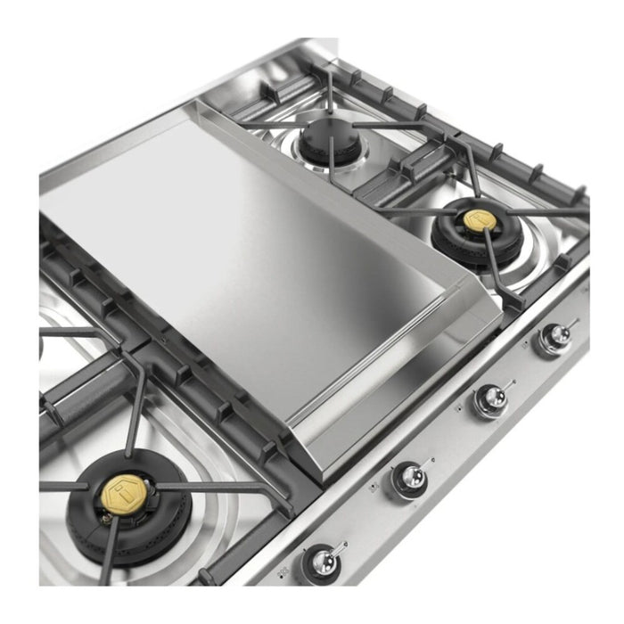 Ilve UHCP965FNSSCLP 36 in Built-In Gas Cooktop with Griddle, Stainless Steel, 6 Burner, Natural Gas/LP Convertible