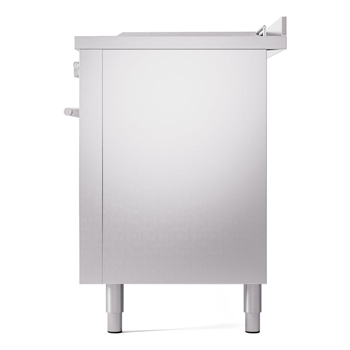 Ilve UP60FSWMPSSLP 60 in Dual Fuel Range, 8 Burner Griddle, Double Oven, Stainless Steel, LP