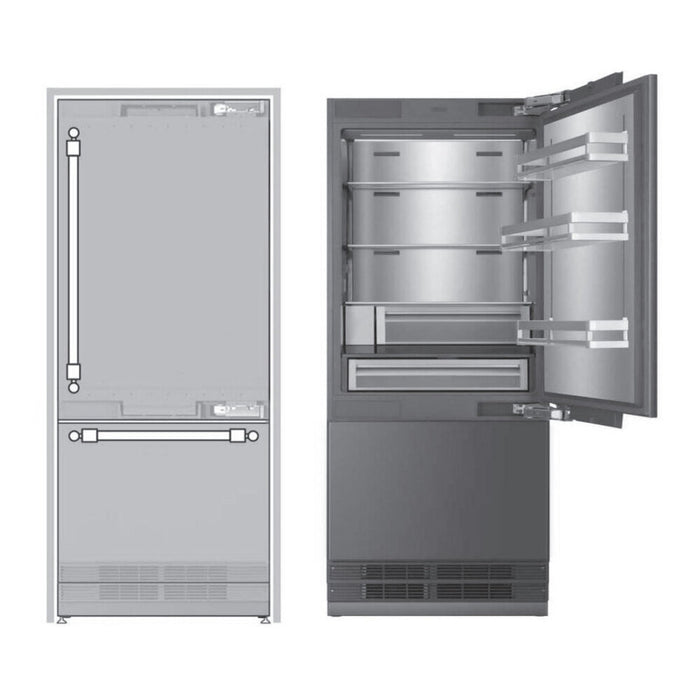 Ilve URBM30SIWPRY 30 in Built-In Bottom Freezer Refrigerator, 16 cu ft, Panel Ready, Internal Water Dispenser, Ice Maker