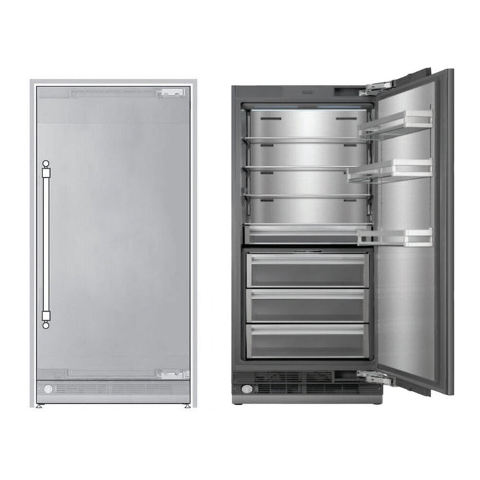 Ilve URFC36SNWPRY 36 in Built-In Column Refrigerator, Panel Ready, Integrated Design, No Frost