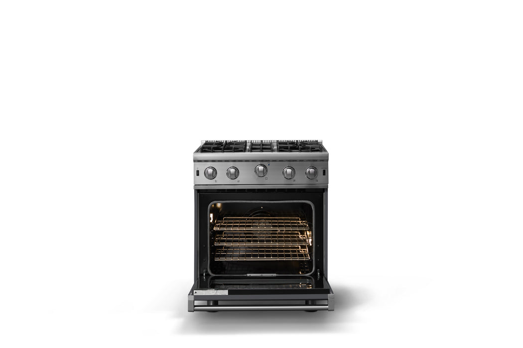 Viking VGIC53024BCS 30 in Gas Range, 4 Burner, Convection Oven, Cast Black, Natural Gas