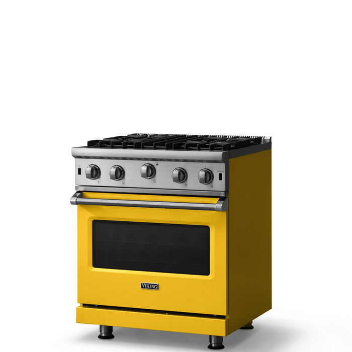 Viking VGIC53024BDA 30 in Gas Range, 4 Open Burner, Convection Oven, Daffodil, Natural Gas