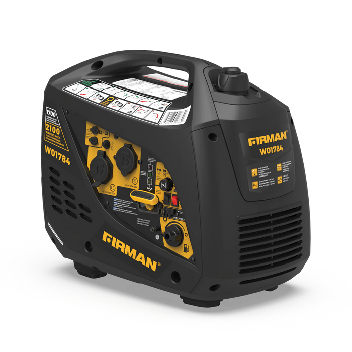 Firman Power Equipment W01784 1700W Inverter Generator with Recoil Start, 2100 Starting Watts, 120V