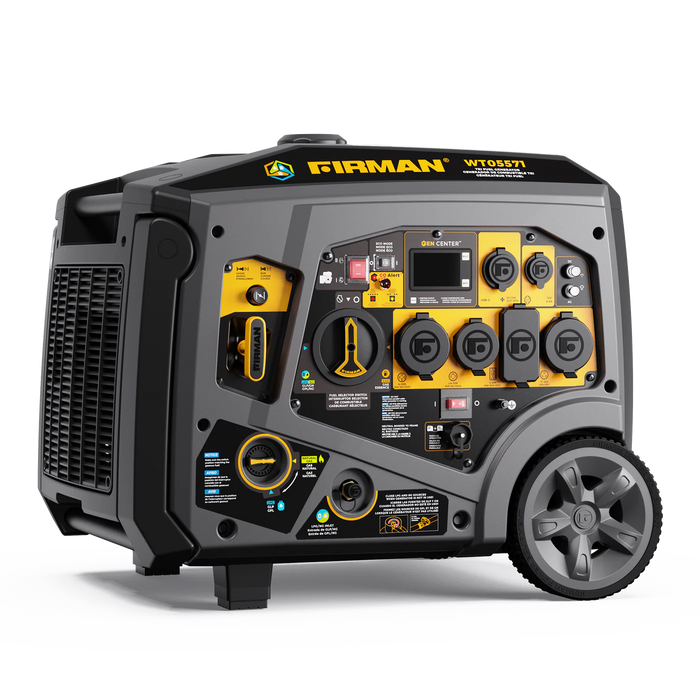 Firman Power Equipment WT05571 6850W Tri Fuel Inverter Generator with Electric Start, CO Alert, Gas/Propane/Natural Gas, 120/240V
