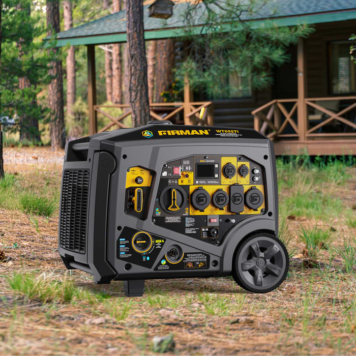 Firman Power Equipment WT05571 6850W Tri Fuel Inverter Generator with Electric Start, CO Alert, Gas/Propane/Natural Gas, 120/240V