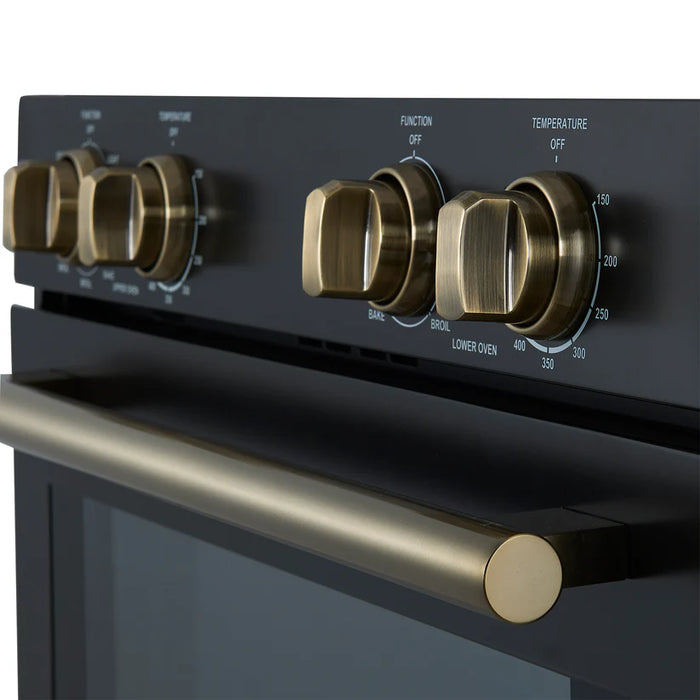 Forno Vomero FBOEL1324-30BLK 30" Built-In Double Electric Wall Oven – 4.5 Cu. Ft., Convection, Black, 240V