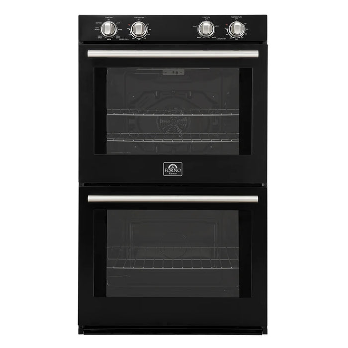 Forno Vomero FBOEL1324-30BLK 30" Built-In Double Electric Wall Oven – 4.5 Cu. Ft., Convection, Black, 240V