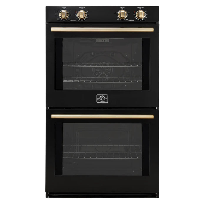 Forno Vomero FBOEL1324-30BLK 30" Built-In Double Electric Wall Oven – 4.5 Cu. Ft., Convection, Black, 240V