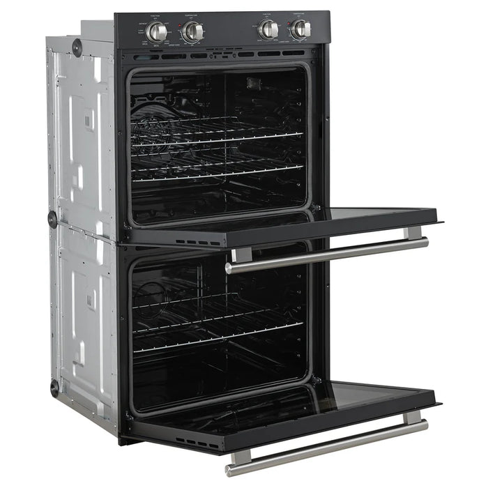 Forno Vomero FBOEL1324-30BLK 30" Built-In Double Electric Wall Oven – 4.5 Cu. Ft., Convection, Black, 240V
