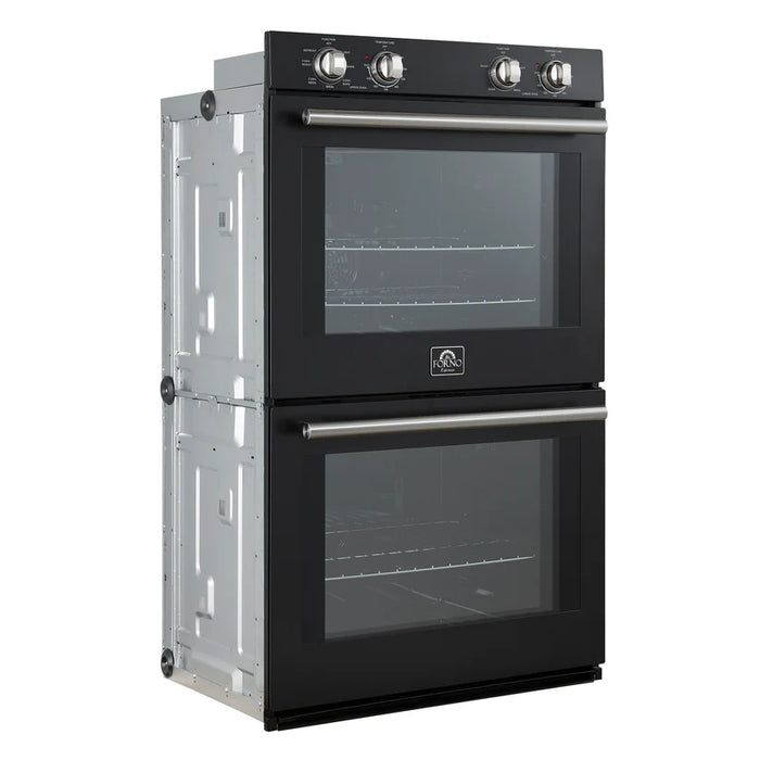 Forno Vomero FBOEL1324-30BLK 30" Built-In Double Electric Wall Oven – 4.5 Cu. Ft., Convection, Black, 240V