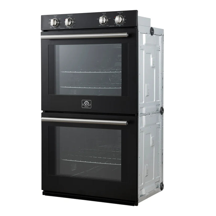 Forno Vomero FBOEL1324-30BLK 30" Built-In Double Electric Wall Oven – 4.5 Cu. Ft., Convection, Black, 240V