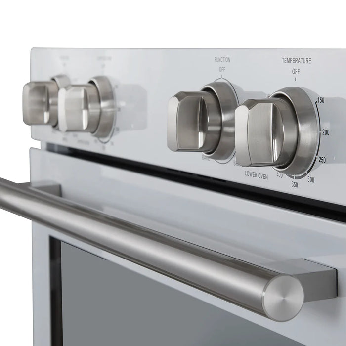 Forno Vomero FBOEL1324-30WHT 30" Built-In Double Electric Wall Oven – 4.5 Cu. Ft., Convection, White, 240V