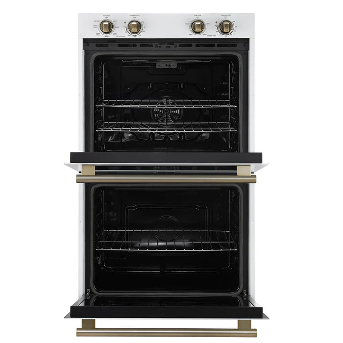 Forno Vomero FBOEL1324-30WHT 30" Built-In Double Electric Wall Oven – 4.5 Cu. Ft., Convection, White, 240V