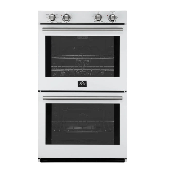 Forno Vomero FBOEL1324-30WHT 30" Built-In Double Electric Wall Oven – 4.5 Cu. Ft., Convection, White, 240V