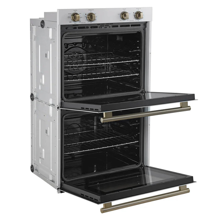 Forno Vomero FBOEL1324-30WHT 30" Built-In Double Electric Wall Oven – 4.5 Cu. Ft., Convection, White, 240V