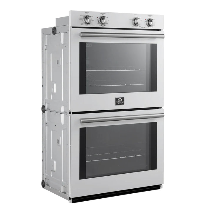 Forno Vomero FBOEL1324-30WHT 30" Built-In Double Electric Wall Oven – 4.5 Cu. Ft., Convection, White, 240V